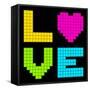 8-Bit Retro Pixel Love Heart-wongstock-Framed Stretched Canvas
