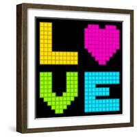 8-Bit Retro Pixel Love Heart-wongstock-Framed Art Print