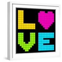 8-Bit Retro Pixel Love Heart-wongstock-Framed Art Print