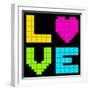 8-Bit Retro Pixel Love Heart-wongstock-Framed Art Print