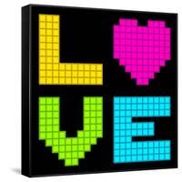 8-Bit Retro Pixel Love Heart-wongstock-Framed Stretched Canvas