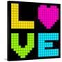 8-Bit Retro Pixel Love Heart-wongstock-Stretched Canvas