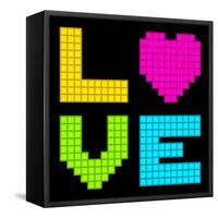 8-Bit Retro Pixel Love Heart-wongstock-Framed Stretched Canvas