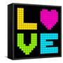8-Bit Retro Pixel Love Heart-wongstock-Framed Stretched Canvas