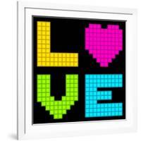 8-Bit Retro Pixel Love Heart-wongstock-Framed Art Print