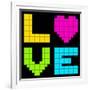 8-Bit Retro Pixel Love Heart-wongstock-Framed Art Print