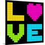 8-Bit Retro Pixel Love Heart-wongstock-Mounted Art Print