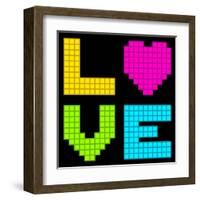 8-Bit Retro Pixel Love Heart-wongstock-Framed Art Print