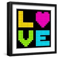 8-Bit Retro Pixel Love Heart-wongstock-Framed Art Print