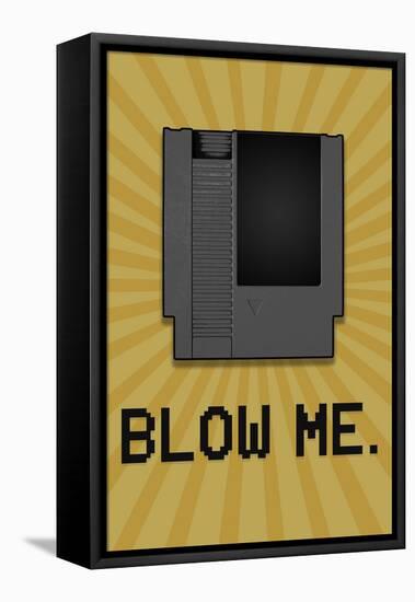 8-Bit Video Game Cartridge Blow Me-null-Framed Stretched Canvas
