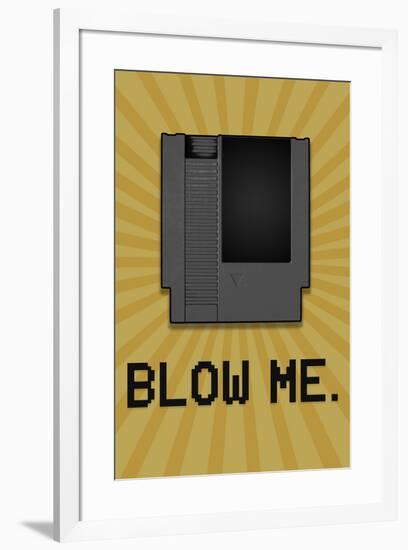 8-Bit Video Game Cartridge Blow Me-null-Framed Art Print