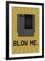 8-Bit Video Game Cartridge Blow Me-null-Framed Art Print