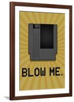 8-Bit Video Game Cartridge Blow Me-null-Framed Art Print