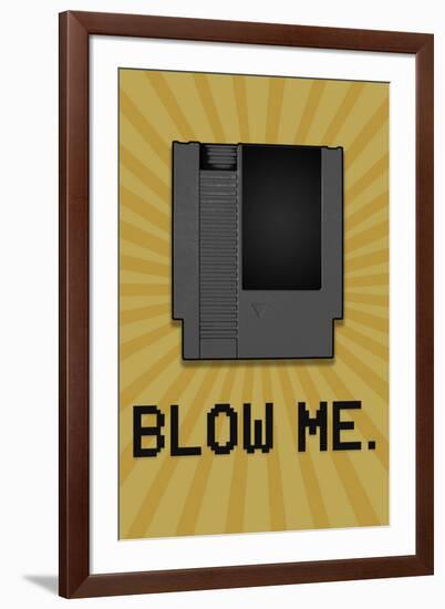 8-Bit Video Game Cartridge Blow Me-null-Framed Art Print