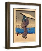 8 Famous View in Edo-Ando Hiroshige-Framed Giclee Print