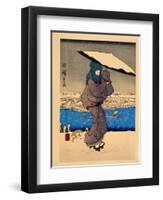 8 Famous View in Edo-Ando Hiroshige-Framed Giclee Print