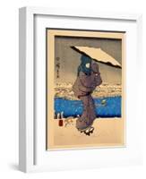 8 Famous View in Edo-Ando Hiroshige-Framed Giclee Print