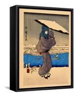 8 Famous View in Edo-Ando Hiroshige-Framed Stretched Canvas