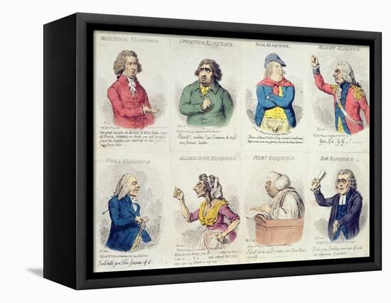 8 Vignettes Depicting Eloquence, Published by Hannah Humphrey in 1795-James Gillray-Framed Stretched Canvas