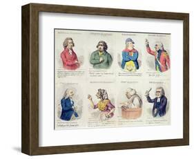 8 Vignettes Depicting Eloquence, Published by Hannah Humphrey in 1795-James Gillray-Framed Giclee Print