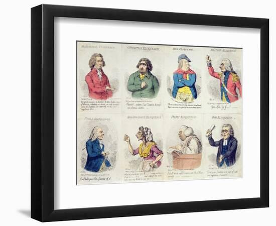 8 Vignettes Depicting Eloquence, Published by Hannah Humphrey in 1795-James Gillray-Framed Giclee Print