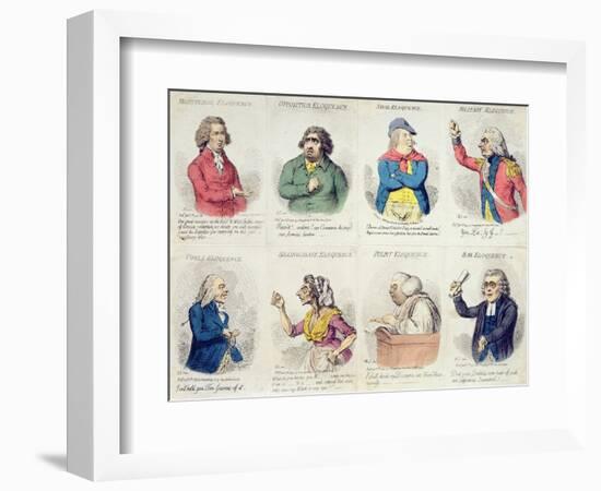8 Vignettes Depicting Eloquence, Published by Hannah Humphrey in 1795-James Gillray-Framed Giclee Print