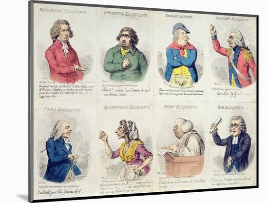 8 Vignettes Depicting Eloquence, Published by Hannah Humphrey in 1795-James Gillray-Mounted Giclee Print