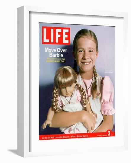 8-year-old Amelia and her American Girl doll Kristen on the cover of LIFE 12-03-2004.-Erin Patrice O'brien-Framed Photographic Print