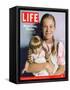 8-year-old Amelia and her American Girl doll Kristen on the cover of LIFE 12-03-2004.-Erin Patrice O'brien-Framed Stretched Canvas