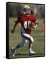 8 Year Old Boy Running with the Football-null-Framed Stretched Canvas