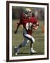 8 Year Old Boy Running with the Football-null-Framed Photographic Print