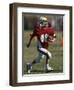 8 Year Old Boy Running with the Football-null-Framed Photographic Print