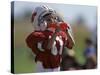 8 Year Old Boy Taking a Drink During a Football Game-null-Stretched Canvas