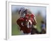 8 Year Old Boy Taking a Drink During a Football Game-null-Framed Photographic Print