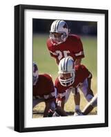 8 Year Old Boys Playing Football-null-Framed Photographic Print