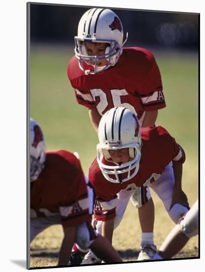 8 Year Old Boys Playing Football-null-Mounted Photographic Print