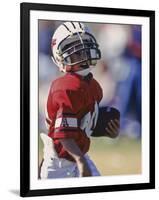 8 Year Old Boys Playing Football-null-Framed Photographic Print