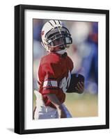 8 Year Old Boys Playing Football-null-Framed Photographic Print