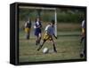 8 Year Old Girl in Action Durring Soccer Game, Lakewood, Colorado, USA-null-Framed Stretched Canvas