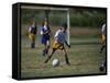 8 Year Old Girl in Action Durring Soccer Game, Lakewood, Colorado, USA-null-Framed Stretched Canvas