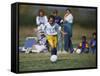 8 Year Old Girl in Action Durring Soccer Game, Lakewood, Colorado, USA-null-Framed Stretched Canvas