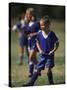 8 Year Old Girl in Action Durring Soccer Game, Lakewood, Colorado, USA-null-Stretched Canvas