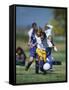 8 Year Old Girls in Action Durring Soccer Game, Lakewood, Colorado, USA-null-Framed Stretched Canvas