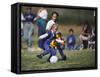 8 Year Old Girls in Action Durring Soccer Game, Lakewood, Colorado, USA-null-Framed Stretched Canvas