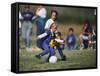 8 Year Old Girls in Action Durring Soccer Game, Lakewood, Colorado, USA-null-Framed Stretched Canvas