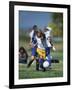 8 Year Old Girls in Action Durring Soccer Game, Lakewood, Colorado, USA-null-Framed Photographic Print