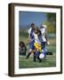 8 Year Old Girls in Action Durring Soccer Game, Lakewood, Colorado, USA-null-Framed Photographic Print