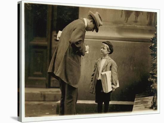 8 Year Old Newsboy Michael Mcnelis-Lewis Wickes Hine-Stretched Canvas