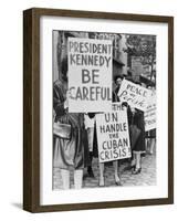 800 women strikers for peace on 47th Street near the UN Building in New York, 1962-null-Framed Photographic Print