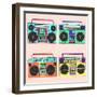 80S Boomboxes-victoria pineapple-Framed Art Print